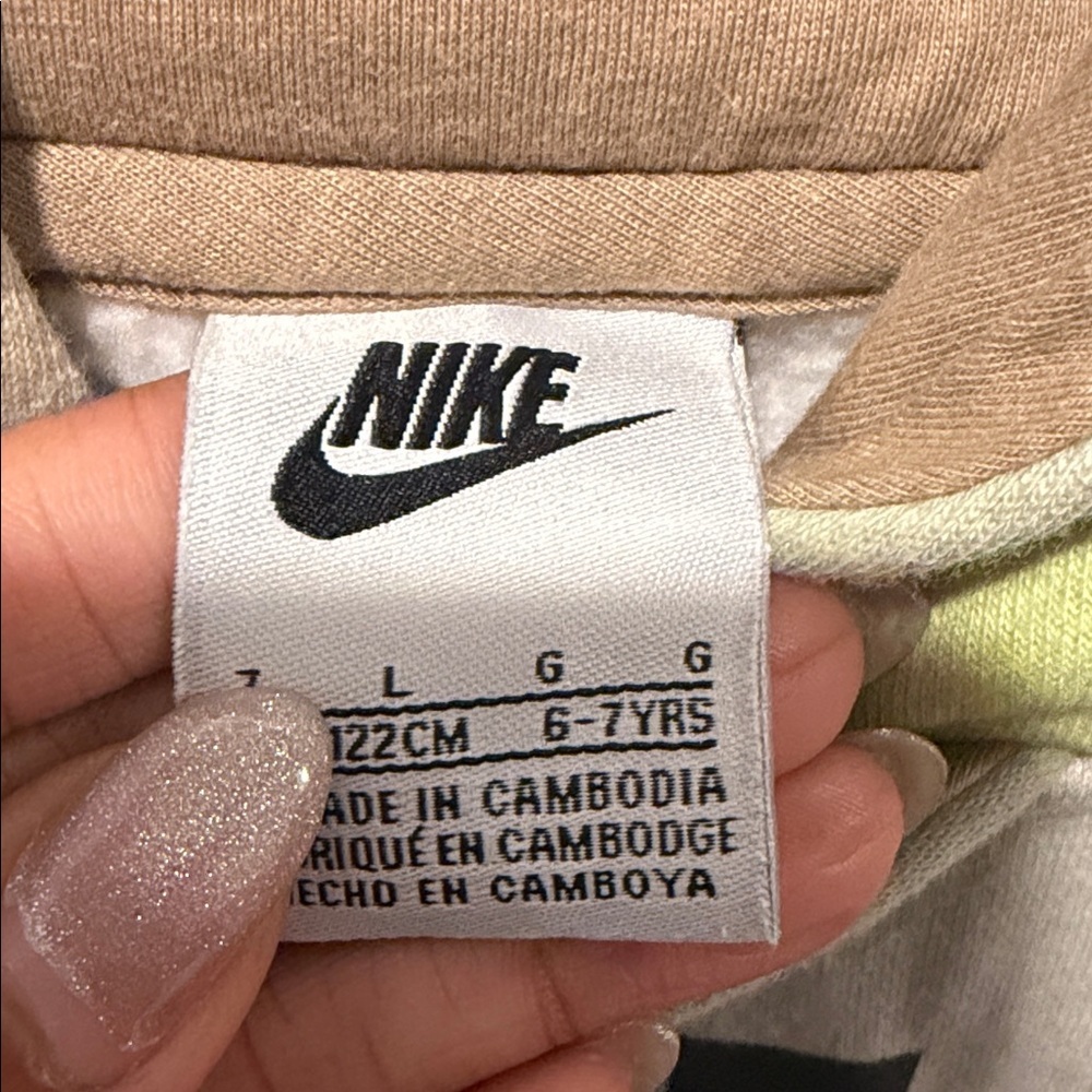 Kids Nike Tan and Yellow Just Do It Hoodie - Picture 7 of 7